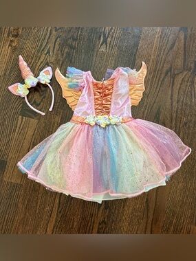 Spirit Halloween Winged Unicorn Rainbow Unicorn Costume with Headband